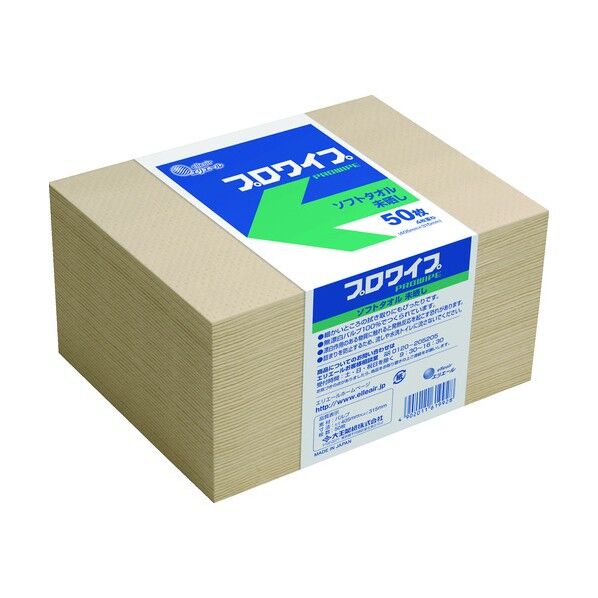 エリエールプロワイプソフトタオル未晒帯どめ50枚X12束