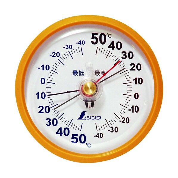 シンワ温度計最高最低D-9丸型 10cm 72715 1点
