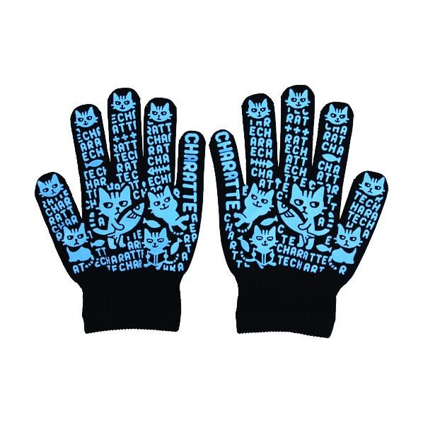 #767 のびのびキャラッテ ねこ ブラック/ブルー 767-NEKO-BLU 1点