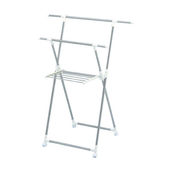 ポーリッシュ 伸縮式室内物干しX型コンパクト 室内用 サイズ:幅70~100×奥行58×高さ90~130cm 1個