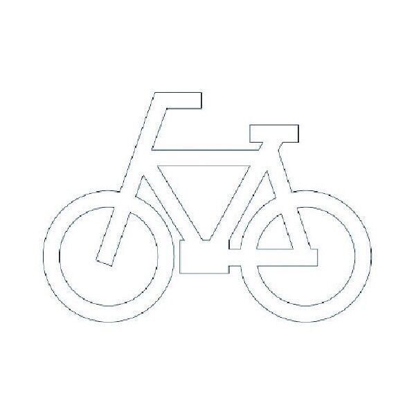 自転車マーク(白)合成ゴム・700X1000 835-011 1