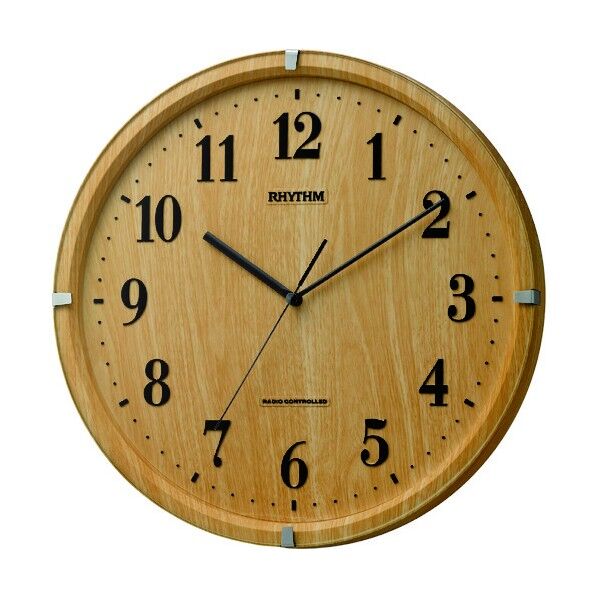 リズム 電波 壁掛け時計 連続秒針 φ329x47