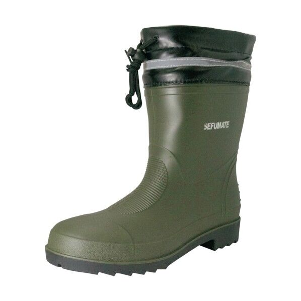 PVC鉄芯鉄板入ショートブーツ モスグリーン 4L 9203-4L 1点