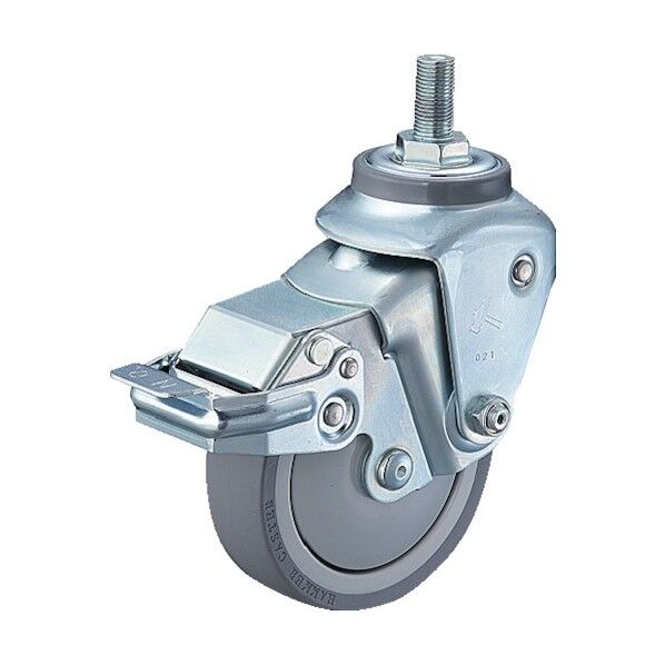 ねじ込み式クッションキャスター(ナイロンホイールウレタン車) 自在ストッパー付