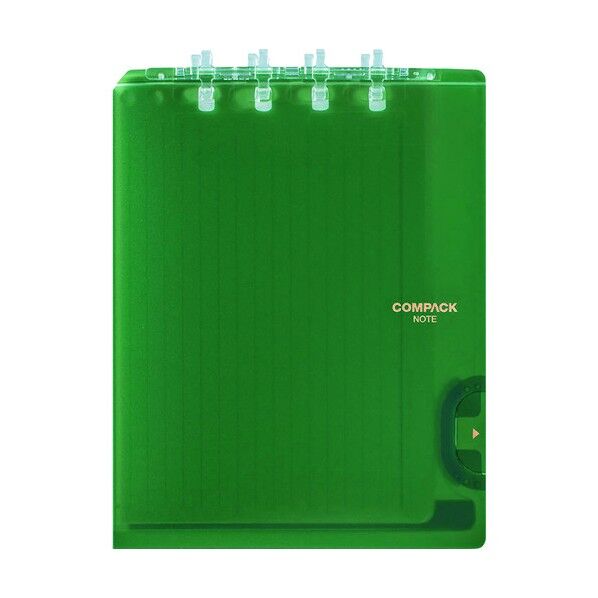 二つ折りリングノートコンパックノートA5 緑 9954TY-G 1点