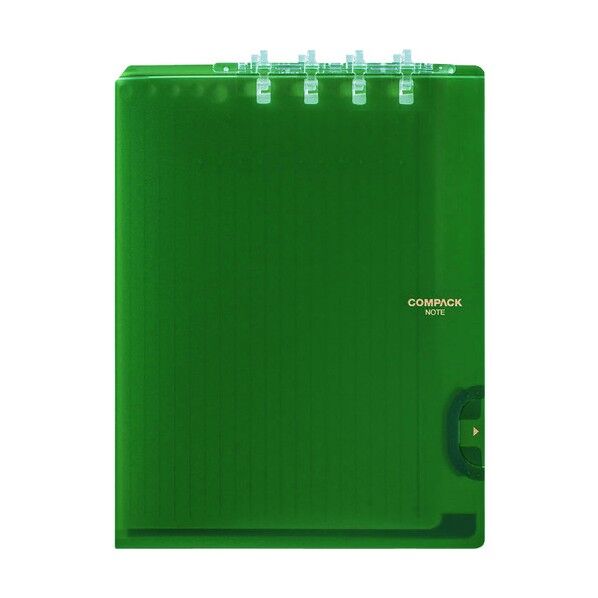 二つ折りリングノートコンパックノートB5 緑 9955TY-G 1点