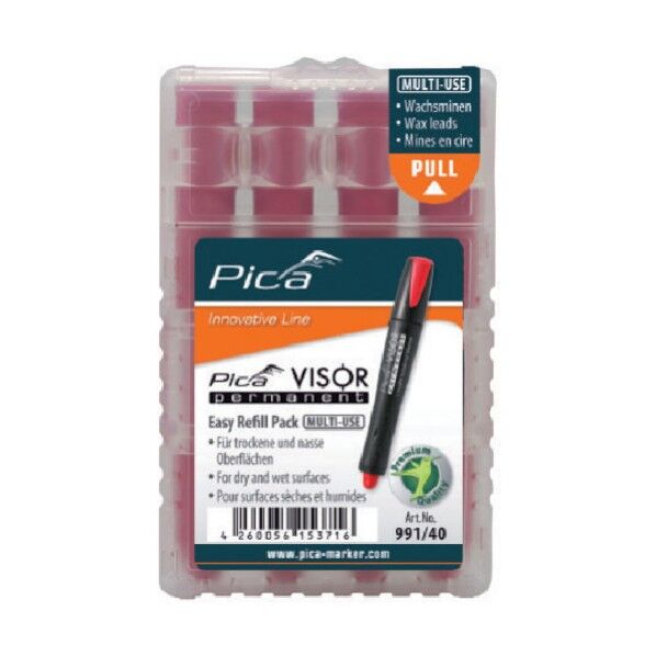 VISOR パーマネント マルチマーカー用替え 赤 4本入り 99140 1点