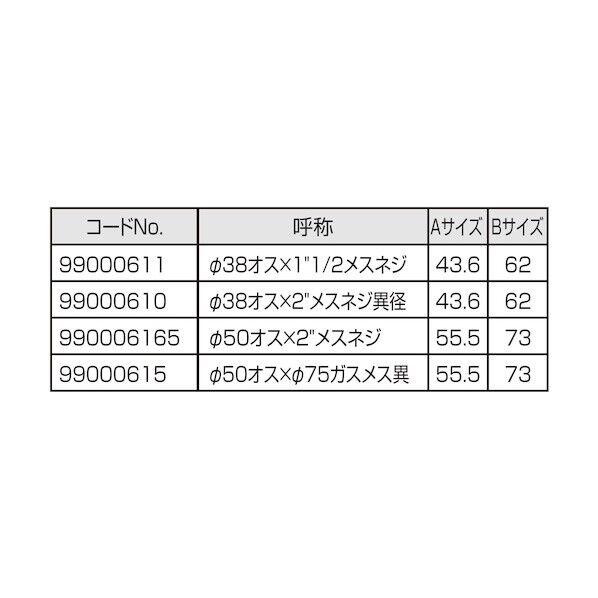 スーパー工業 ガス捻雄×町野雄町野式接手E105φ50オス×φ75ガスメス異 99000615 1点