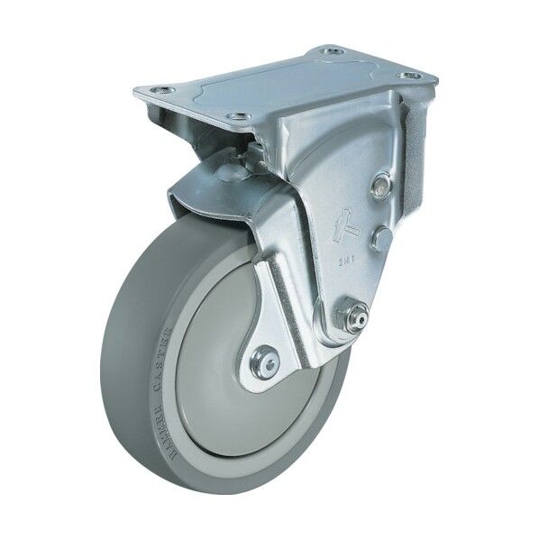 プレート式クッションキャスター(ナイロンホイールウレタン車) 固定