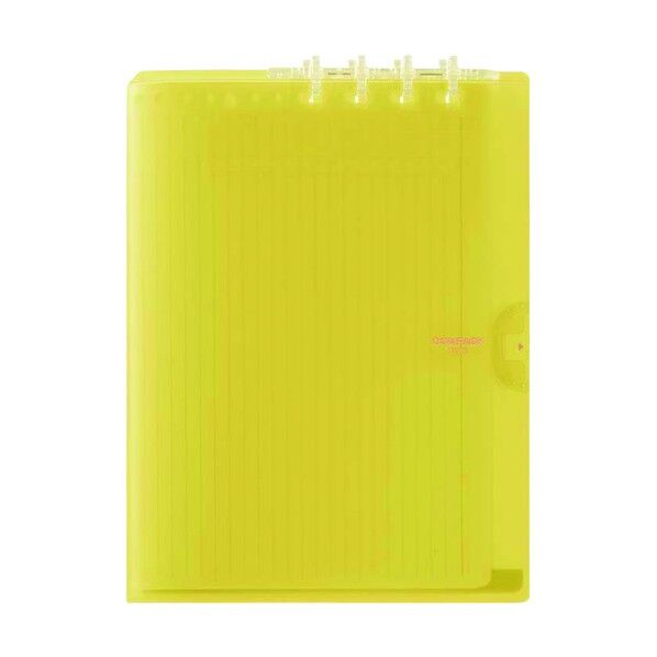 二つ折りリングノートコンパックノートA4 黄 9956TY-Y 1点