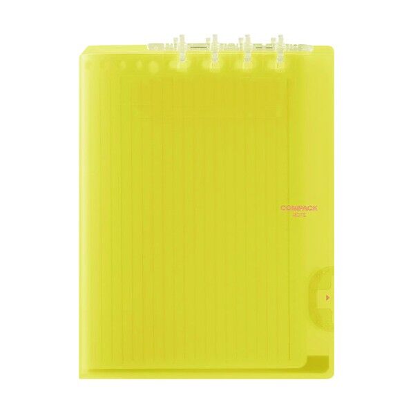 二つ折りリングノートコンパックノートB5 黄 9955TY-Y 1点