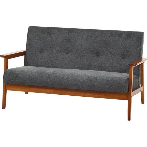 厚手ファブリックソファ ミート 2P GY