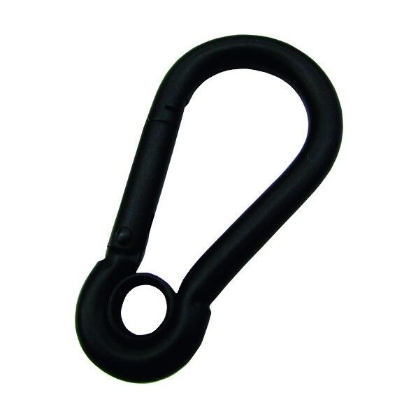 ステンレス スナップフックA型(リング付) 黒色塗装 線径7mm長さ70mm A-2835 1点
