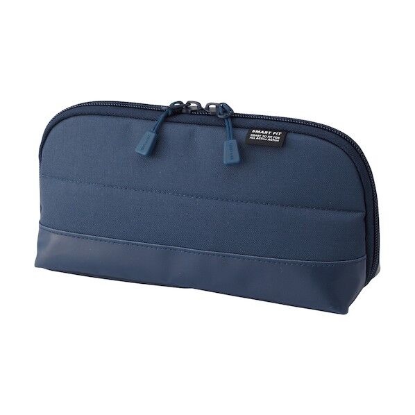 SMART FIT ACTACT ワイドオープンペンケース ネイビー 200mm×70mm×100mm A-7688-11 1個