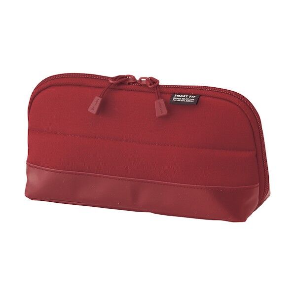 SMART FIT ACTACT ワイドオープンペンケース レッド 200mm×70mm×100mm A-7688-3 1個