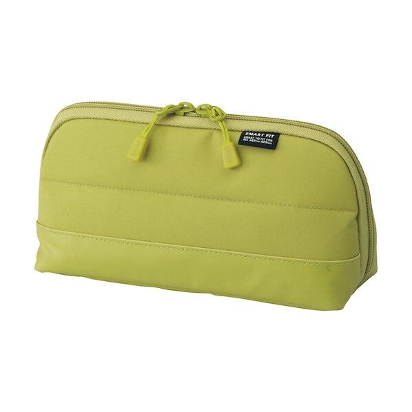SMART FIT ACTACT ワイドオープンペンケース イエローグリーン 200mm×70mm×100mm A-7688-6 1個