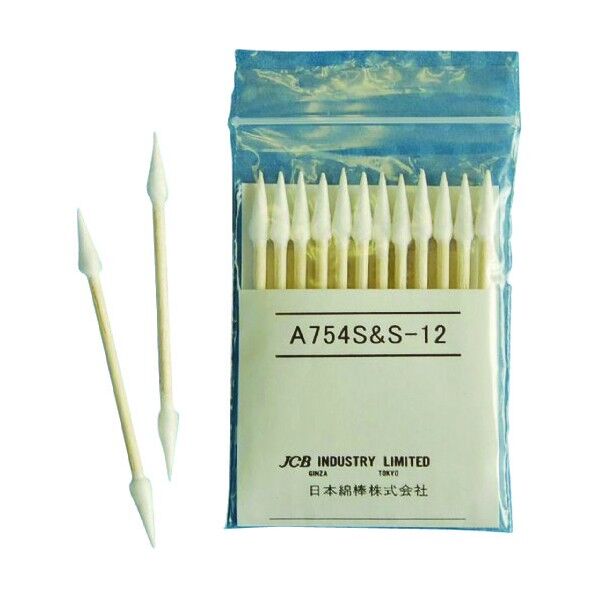 工業用綿棒Ａ７５４Ｓ－Ｓ－１２（１２本入） 30.000G A754SS12