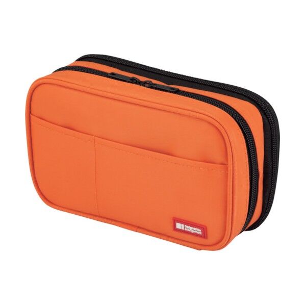 ペンケース(ブックタイプ)ダブル 橙 200×70×120mm A7555-4 1点