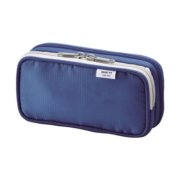 SMART FIT bright label ダブルペンケース(S) ブルー 220×45×105mm A7660-8 1点