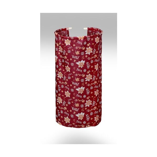 らくらくワンタッチエプロン 小花 ダークレッド AA-29 1点