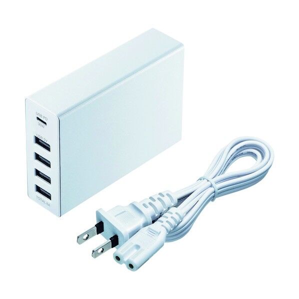 USBPowerDelivery対応AC充電器 5ポート･合計60W･ホワイト ACA-PD57W 1点