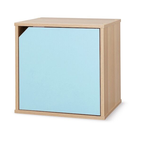 285617 アクセントカラーキュビック ドア付 ナチュラル/ブルー ACQB-35D-BL (285617) 1点