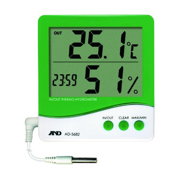 ※法人専用品※A&D 温湿度計 AD5682 一般 ISO 校正付 検査成績書+トレサビリティ体系図 AD5682-00A00 1点