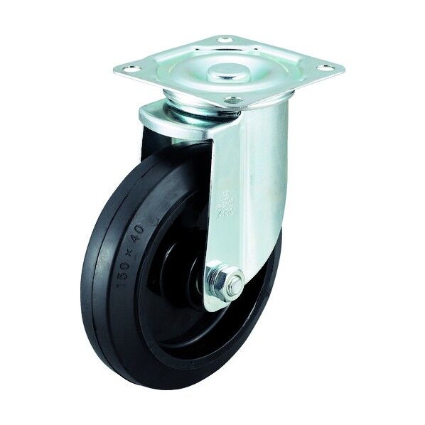 プレート式キャスター エアーキャスター (ナイロンホイールゴム車) 自在