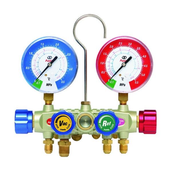 アサダ 4バルブマニホールドAFキット R410A、R32 ケース付 152cm AI179C 1個