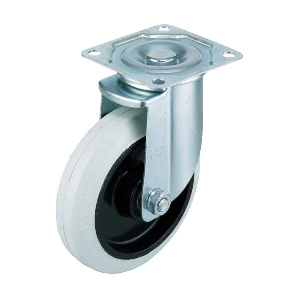 プレート式キャスター エアーキャスター (ナイロンホイールゴム車) 自在