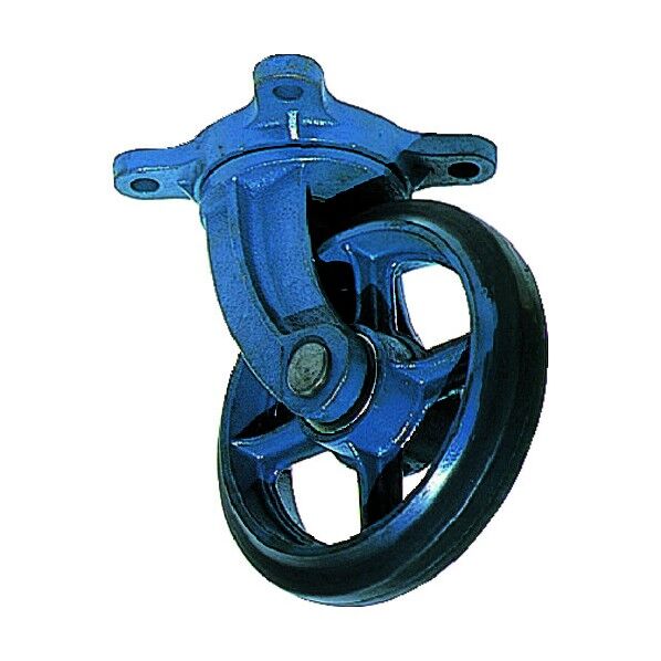 プレート式鋳物キャスター(ゴム車) 自在