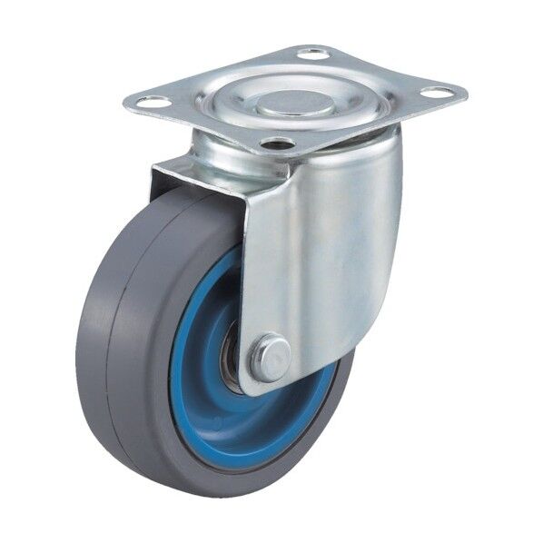 プレート式キャスター エアーキャスター (ナイロンホイールゴム車) 自在