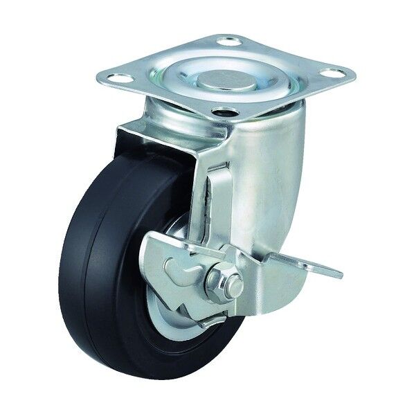 プレート式キャスター エアーキャスター (ゴム車) 自在ストッパー付