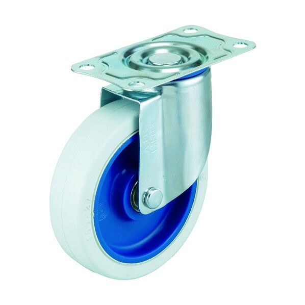 プレート式キャスター エアーキャスター (ナイロンホイールゴム車) 自在