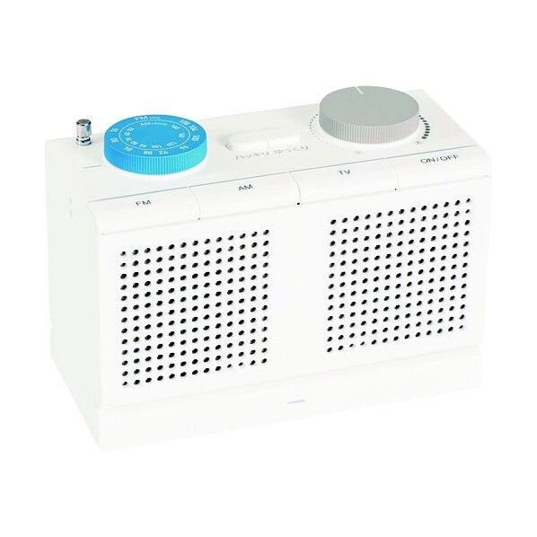 お手元スピーカー ホワイト W170XD80XH102mm/本体、W172XD82XH30mm/送信機(充電スタンド) AM20 1個