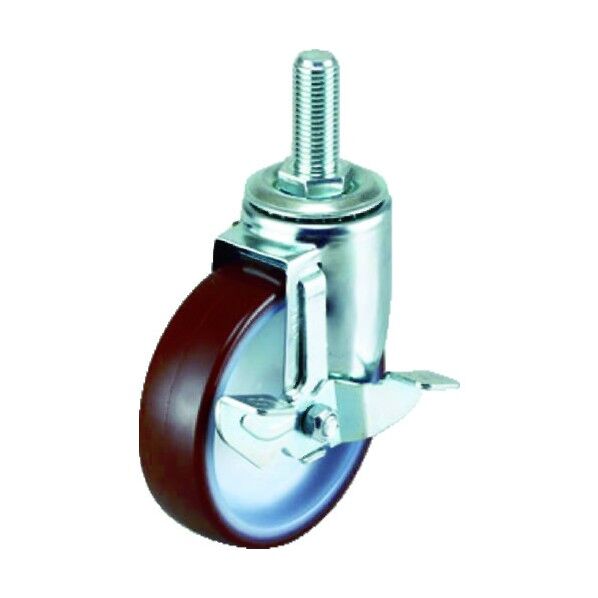 ねじ込み式エアーキャスター (ナイロンホイールウレタン車) 自在ストッパー付
