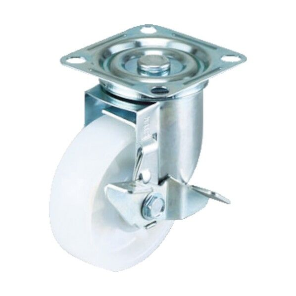 プレート式キャスター エアーキャスター (ナイロン車) 自在ストッパー付