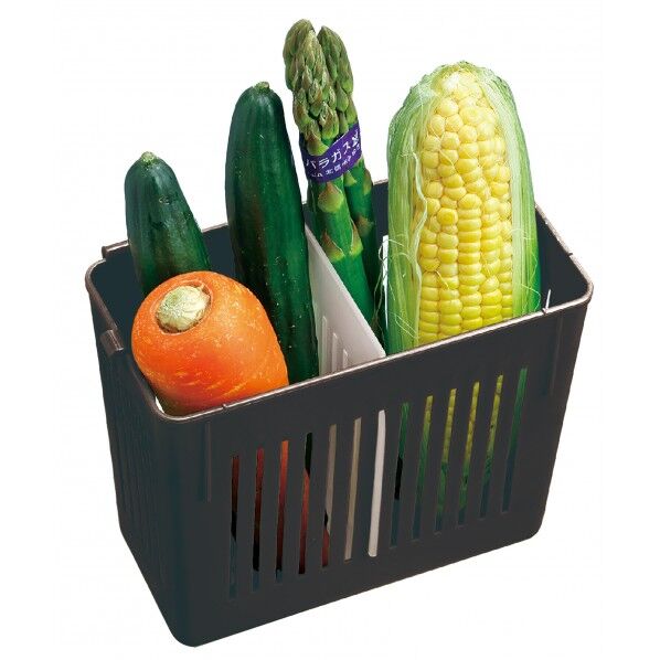 キッチンゾーン 冷蔵庫野菜室用整理ケースS ブラウン 幅18×奥行9.8×高さ15cm MA-1221 1個