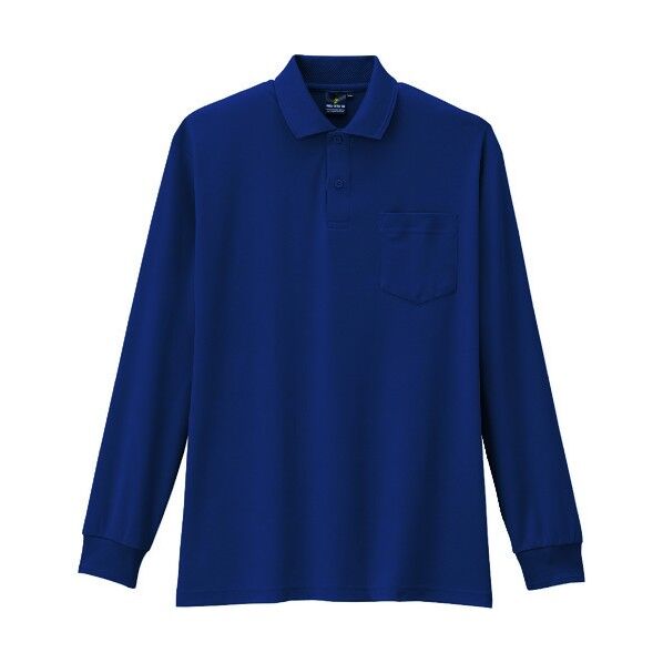 制電・防透・消臭長袖ポロシャツ 1ネイビー 4L AS-258-1-4L 1点