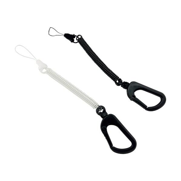 カラビナ スマホスパイラルストラップ BK ASS-16BK 1点