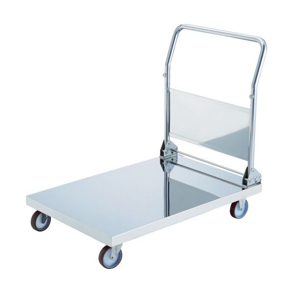 オールステンレス台車(折りたたみハンドルタイプ) ナイロンウレタン車