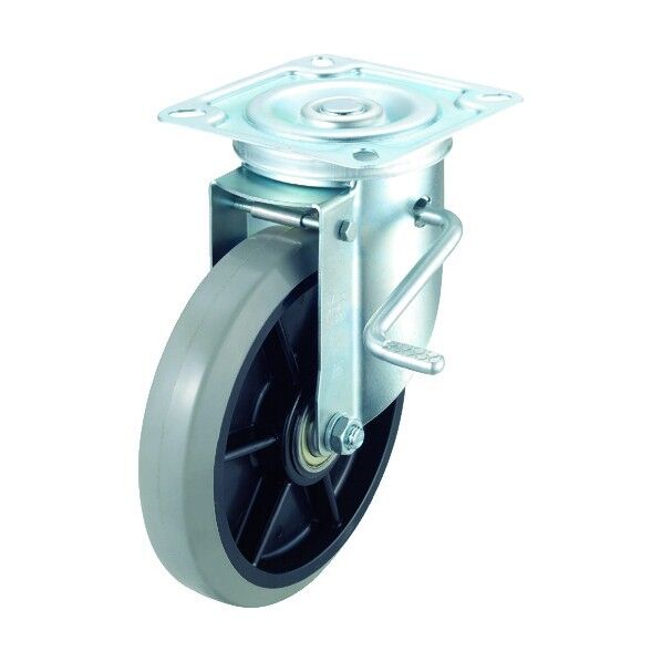 エアーキャスター(自在車ストッパー付)200mmウレタン車