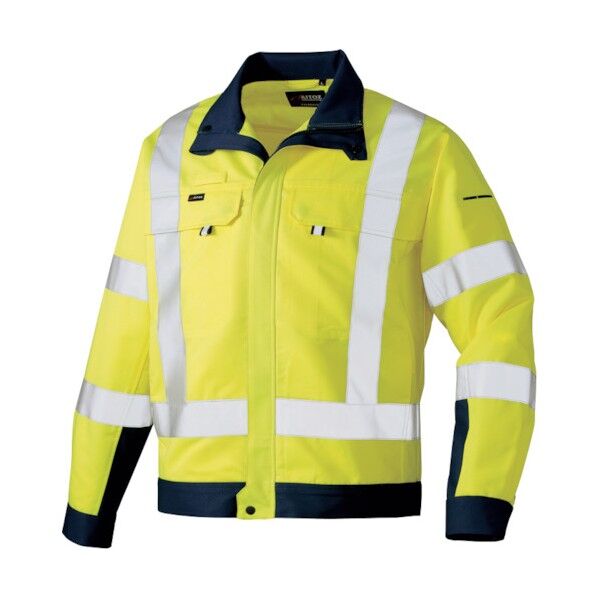 長袖ブルゾン 091ハイパーイエロー×ネイビー 6L 2701 1点