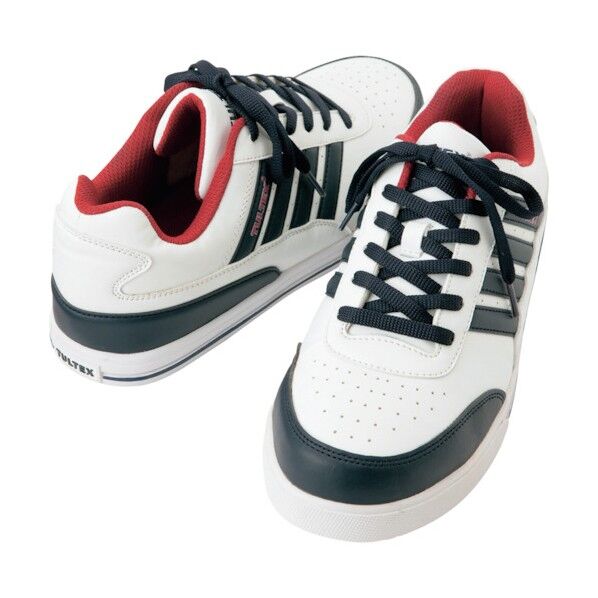 TULTEX セーフティシューズ(4本ライン)(男女兼用) 001ホワイト×ネイビー 27.0 51627 1