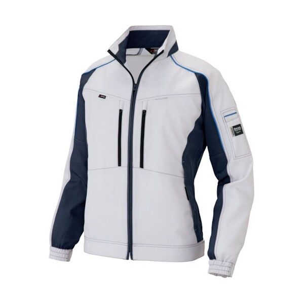 長袖ブルゾン（男女兼用） 003シルバーグレー×ネイビー M 9101 1点