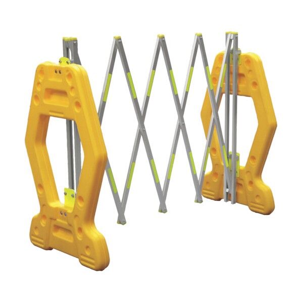 伸縮式AZゲート 反射付 黄 H835mm×W250mm~W2100mm AZ-112-1 1台