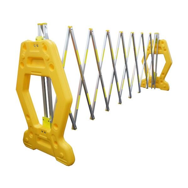 伸縮式AZゲート黄 4m タイプ反射付き 黄 H835mm×W450mm~W4150mm AZ-117-1 1台