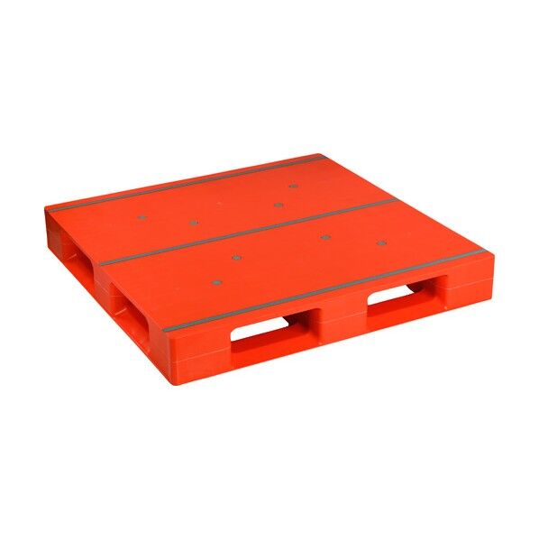 プラスチックパレットAZFD-1111FE 片面四方差シ オレンジ AZFD-1111FE-OR 1枚