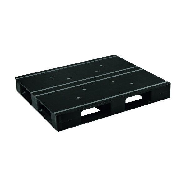 プラスチックパレットAZFD-1210FE-RR 片面四方差シ 黒 AZFD-1210FE-RR-BK 1枚
