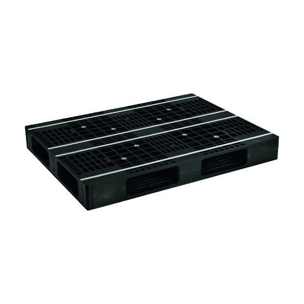 プラスチックパレットAZFR-1310E-RR 両面四方差シ 黒 AZFR-1310E-RR-BK 1枚